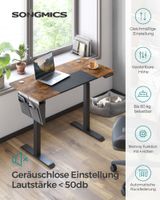 H?henverstellbarer Schreibtisch vintagebraun-schwarz