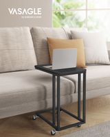 Beistelltisch mit Rollen C-Form ebenholzschwarz