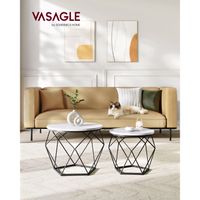 Couchtisch-Set weiß-schwarz 2 Stück