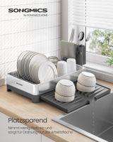 Abtropfgestell mit Utensilienhalter silbern-grau