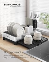 Abtropfgestell mit Utensilienhalter silbern-schwarz