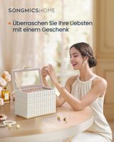 Schmuckk?stchen mit Spiegel und 4 Ebenen wolkenwei?