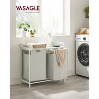 Wäschekorb 2 x 46 L mit 1 Ablage weiß