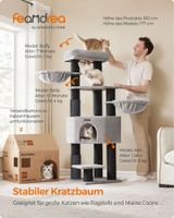 Kratzbaum mit selbsterwärmenden Decken taubengrau-schwarz
