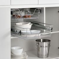 2er-Set Teleskopschublade 57x44x14 cm Stahl Silber