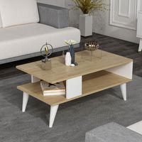 Couchtisch Lycksele 40x90x45 cm Eichenoptik /  Weiß