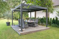 Pergola Lamellen-Pavillon "Oasis" 400 x 400 cm, Aluminium, anthrazit