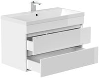Badmöbel Felini 90 weiss hochglanz mit grifflosen Schubladen
