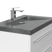 Badmöbel Granit G654 YAMO 75cm 1 Hahnloch SoftClose weiß hochglanz