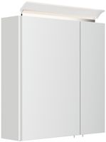Spiegelschrank 60cm inkl. Design LED-Lampe und Glasböden weiss hochglanz