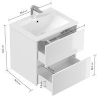 Badmöbel Limes & Waschtisch 60cm 2 Greifraum SoftClose Auszüge weiß Hgl