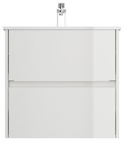 Badmöbel Limes & Waschtisch 60cm 2 Greifraum SoftClose Auszüge weiß Hgl