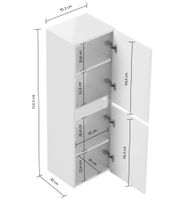 Limes Badezimmer Hochschrank 112cm Softclose zur Wandmontage grafit