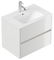 Badmöbel Limes & Waschtisch 70cm 2 Greifraum SoftClose Auszüge weiß Hg