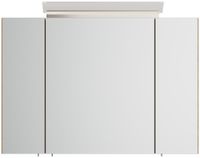 Spiegelschrank 90cm inkl. Design LED-Lampe und Glasböden eiche gold