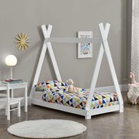 Kinderbett Onejda in Tipi-Design Weiß 70x140 cm