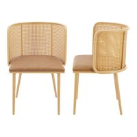 Esszimmerstuhl Flen 2er Set Braun/Holzoptik