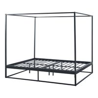 Himmelbett Kristianstad Metall 160x200 cm Schwarz