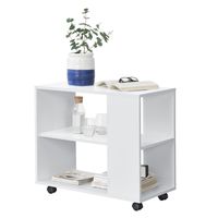 Couchtisch Älvdalen 60x70x35 cm zusätzliche Ablage u. feststellbaren Rollen Weiß