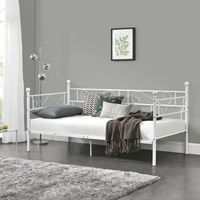Metallbett Granada 90x200 cm Stahl Weiß