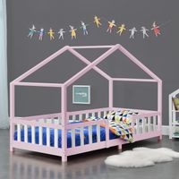 Kinderbett Treviolo 90x200 cm Rosa / Weiß