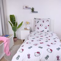 Hello Kitty Bettwäsche Größe 80x80 + 135x200 cm