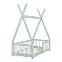 Kinderbett Helsingborg mit Matratze 70x140 cm Mint
