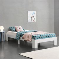 Holzbett Raisio 120x200 cm mit Lattenrost Weiß