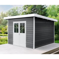 WPC Gartenhaus mit Aluminiumrahmen, ca. 3,47 x 3,44 x 2,44 m - Anthrazit/Weiß