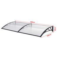 Vordach Mellerud 240x100 cm Schwarz/Transparent