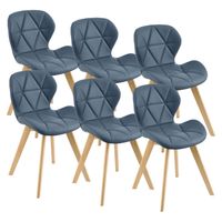 Esszimmerstuhl Älmhult 6-er Set 81x57 cm Kunstleder Blau