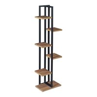 Pflanzregal Tohmajärvi Metall 120x34x21cm Schwarz / Walnussoptik