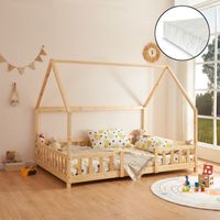 Kinderbett Sisimiut mit Matratze 140x200 cm Holzfarben