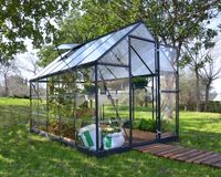 Gewächshaus Hybrid 6X10 Alu Grau 185x306cm