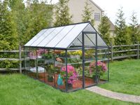 Gewächshaus Hybrid 6X10 Alu Grau 185x306cm