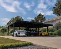 Carport Oslo 6x9 Alu Schwarz 596x901cm