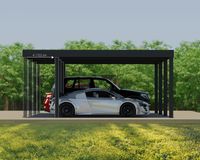 Carport Oslo 6x6 Alu Schwarz 596x607cm