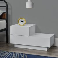 Nachttisch Sebokeng 38x70x35 cm mit Schublade oben links Weiß Matt