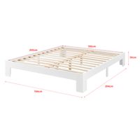 Holzbett Raisio 180x200 cm mit Lattenrost Weiß