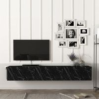 Fernsehschrank Vihti 180x31x29,5cm Marmor, schwarz