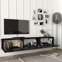 Fernsehschrank Vihti 180x31x29,5cm Marmor, schwarz