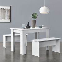 Tisch- und Bank Set Hokksund 110x70 cm mit 2 Bänken Weiß