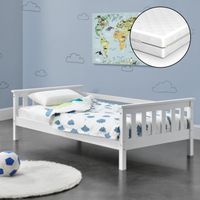 Kinderbett Nuuk 80x160 cm mit Kaltschaummatratze Weiß