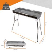 Klappbarer Holzkohlegrill, Campinggrill Edelstahl, Reisegrill für BBQ