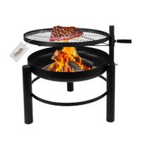Feuerschale mit Grillrost, Schwenkgrill höhenverstellbar Ø60cm Stahl