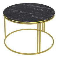 Couchtisch Aulum 50 x 70 cm Marmor, schwarz / Gold