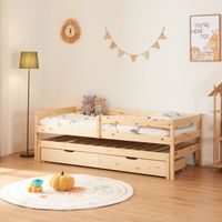 Doppel-Kinderbett Sonkajärvi 90x200cm Kiefernholz Natur