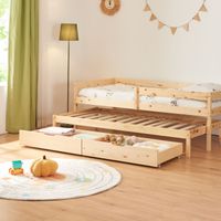 Doppel-Kinderbett Sonkajärvi 90x200cm Kiefernholz Natur