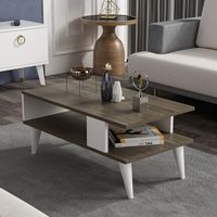 Couchtisch Lycksele 40x90x45 cm Walnussoptik / Weiß