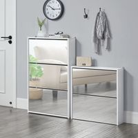 Schuhkipper Vogar mit 2 Türen 67x63x17 cm Weiß